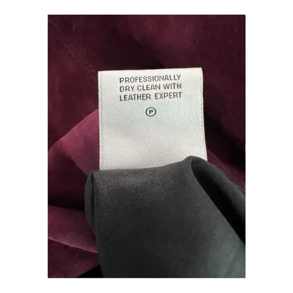 π EUC PER SE Deep Plum Suede & Stretch Long Sleeve Dress | Size 2 - Picture 8 of 8